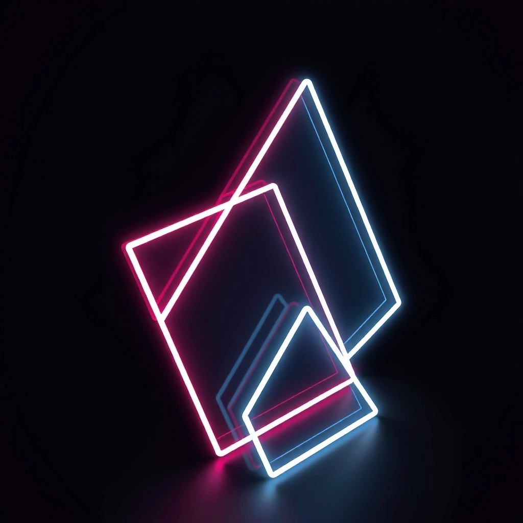 Neon geometric shapes representing volatility